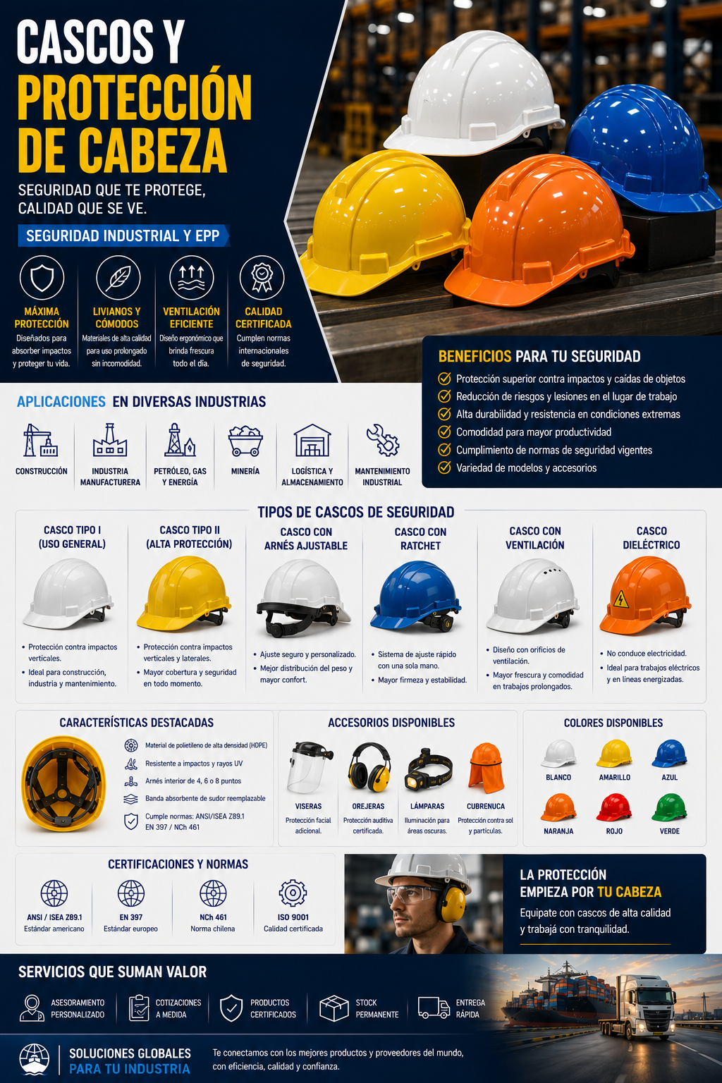 Cascos y protección de cabeza